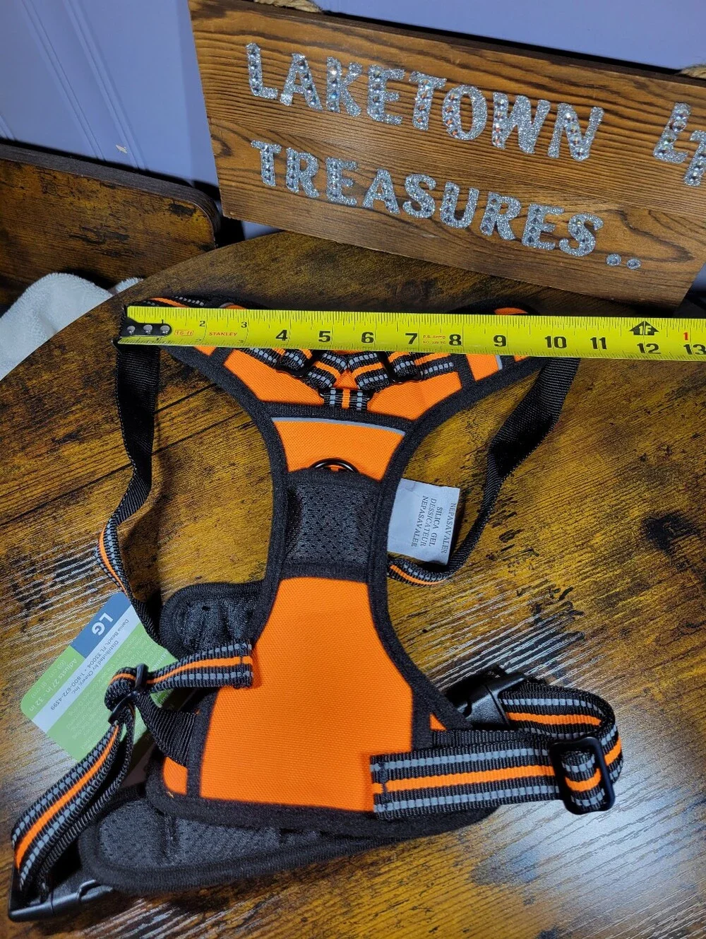 Frisco size large orange and Black Reflective Dog Harness